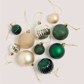 green and gold baubles