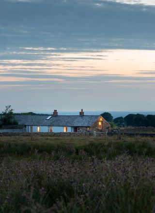 Little house in the quarry, night exterior