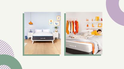 Two Nectar mattresses side-by-side in a collage, to illustrate an article highlighting the best Nectar mattress sales