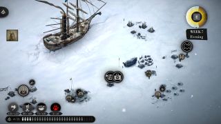 A camp made on the ice near a trapped ship