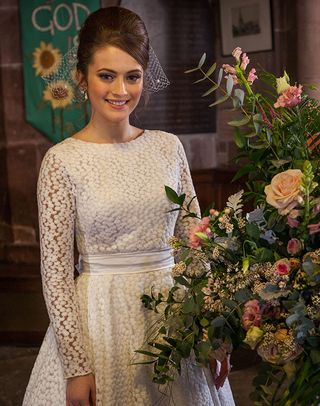 Lily Drinkwell on her wedding day in Hollyoaks.