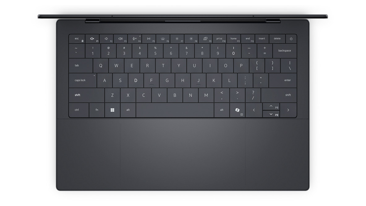 Dell XPS 14 2026 top-down view of laptop showing keyboard