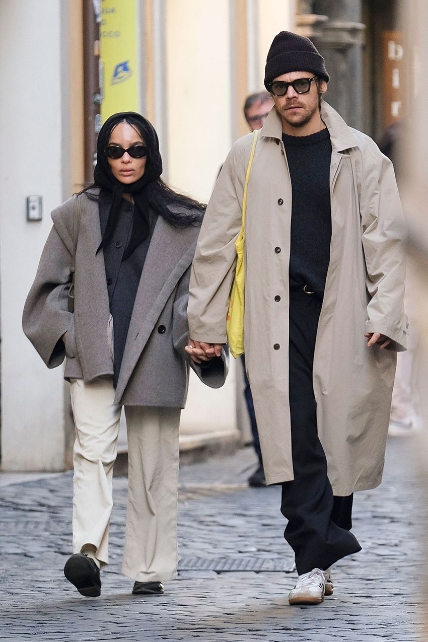 The winter coat styling trick Zoë Kravitz just wore is chic enough to go viral.
