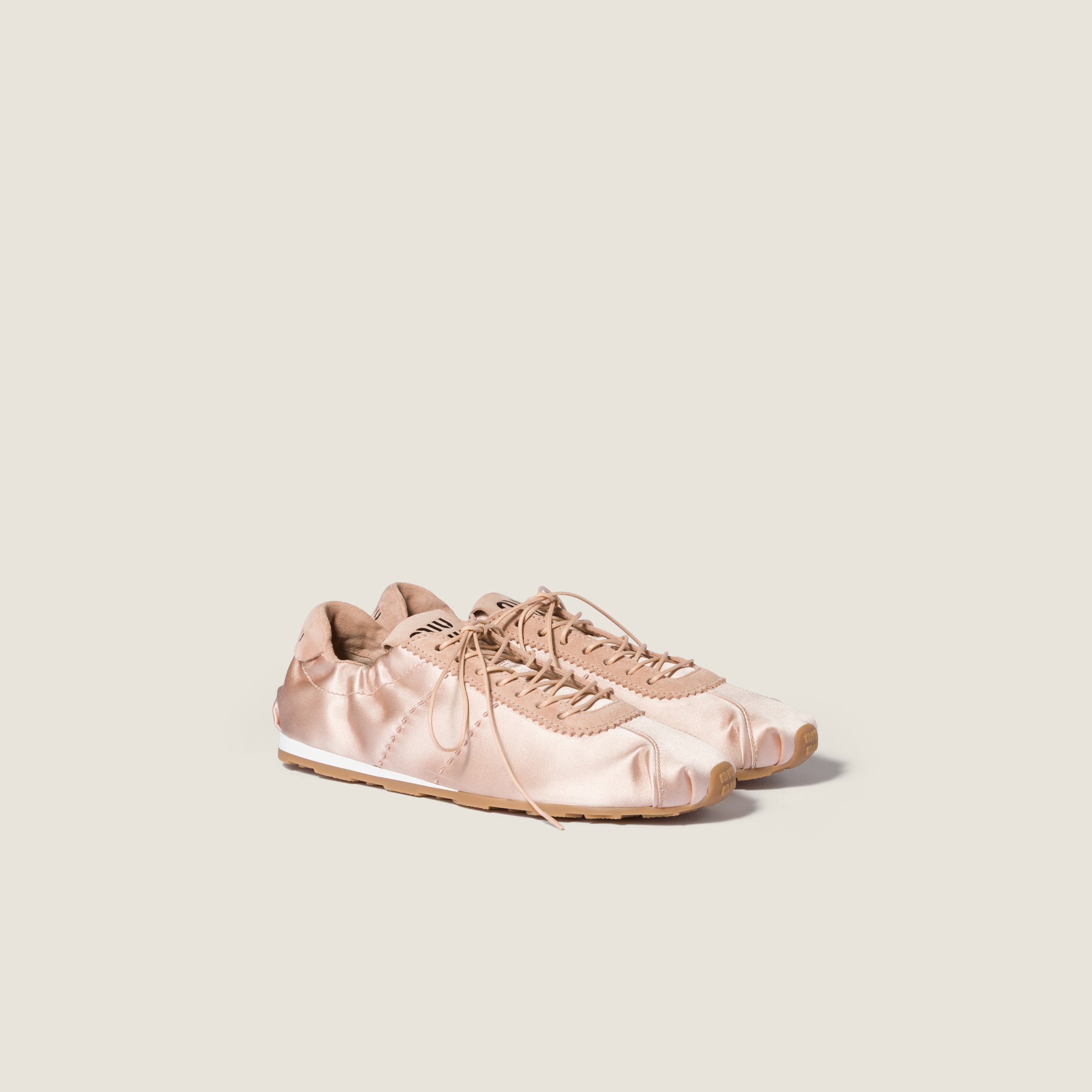 plume satin sneakers