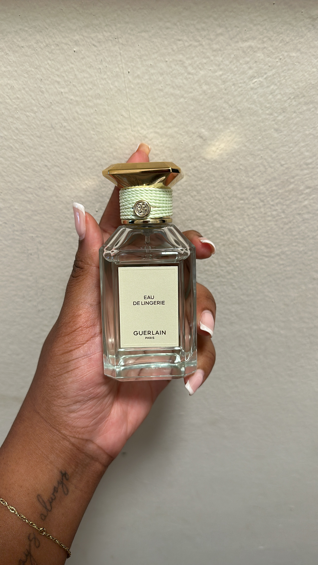 Ariel Baker testing Guerlain Eau de Lingerie