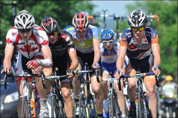 The seven-rider breakaway