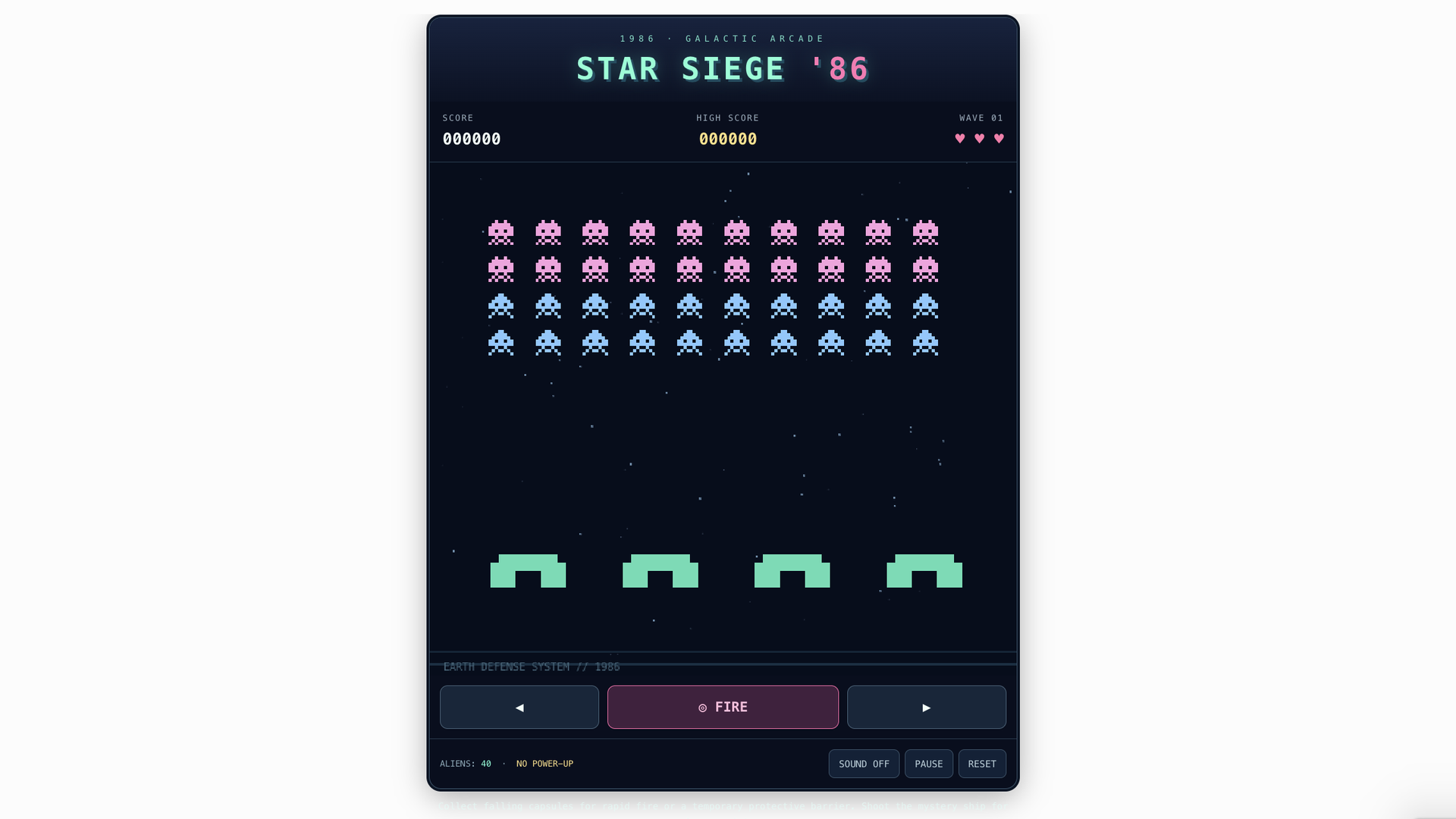 A screenshot of the chatgpt interface showing a new take on the space invaders game