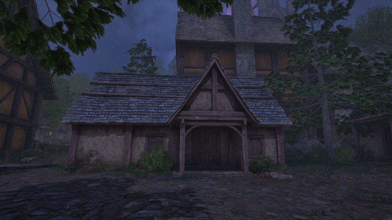 The exterior of the house in Leyawiin in Oblivion Remastered.