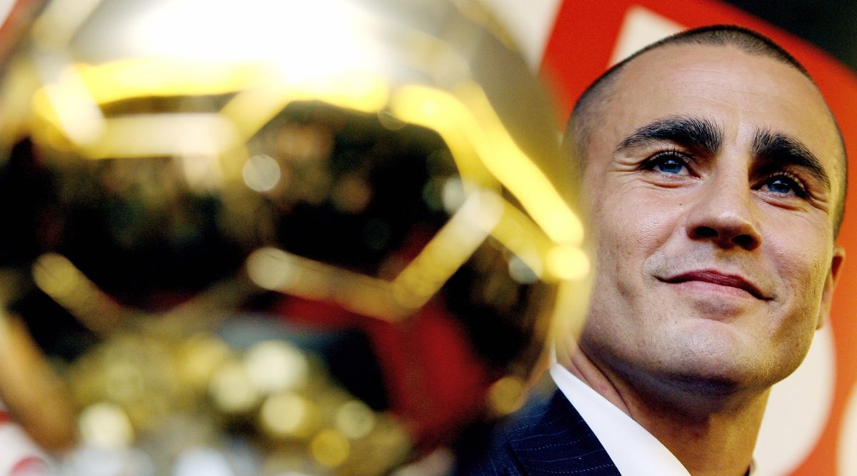 Close-up shot of Fabio Cannavaro and the Ballon d&#039;Or trophy, 2006