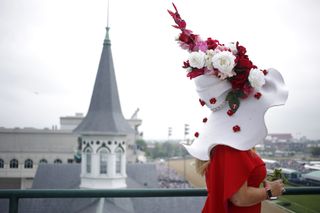 kentucky derby white floral hat