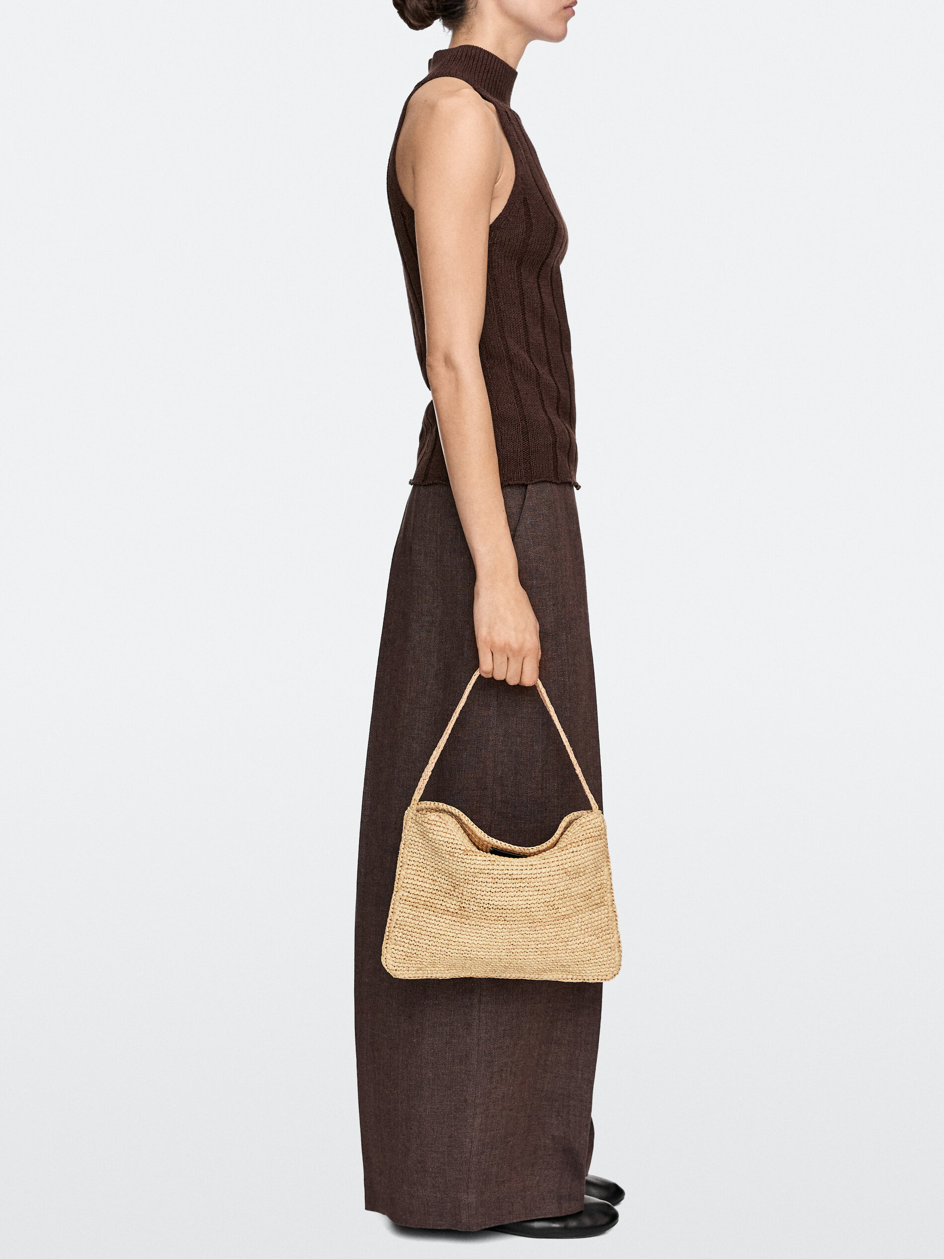 small raffia shoulder bag