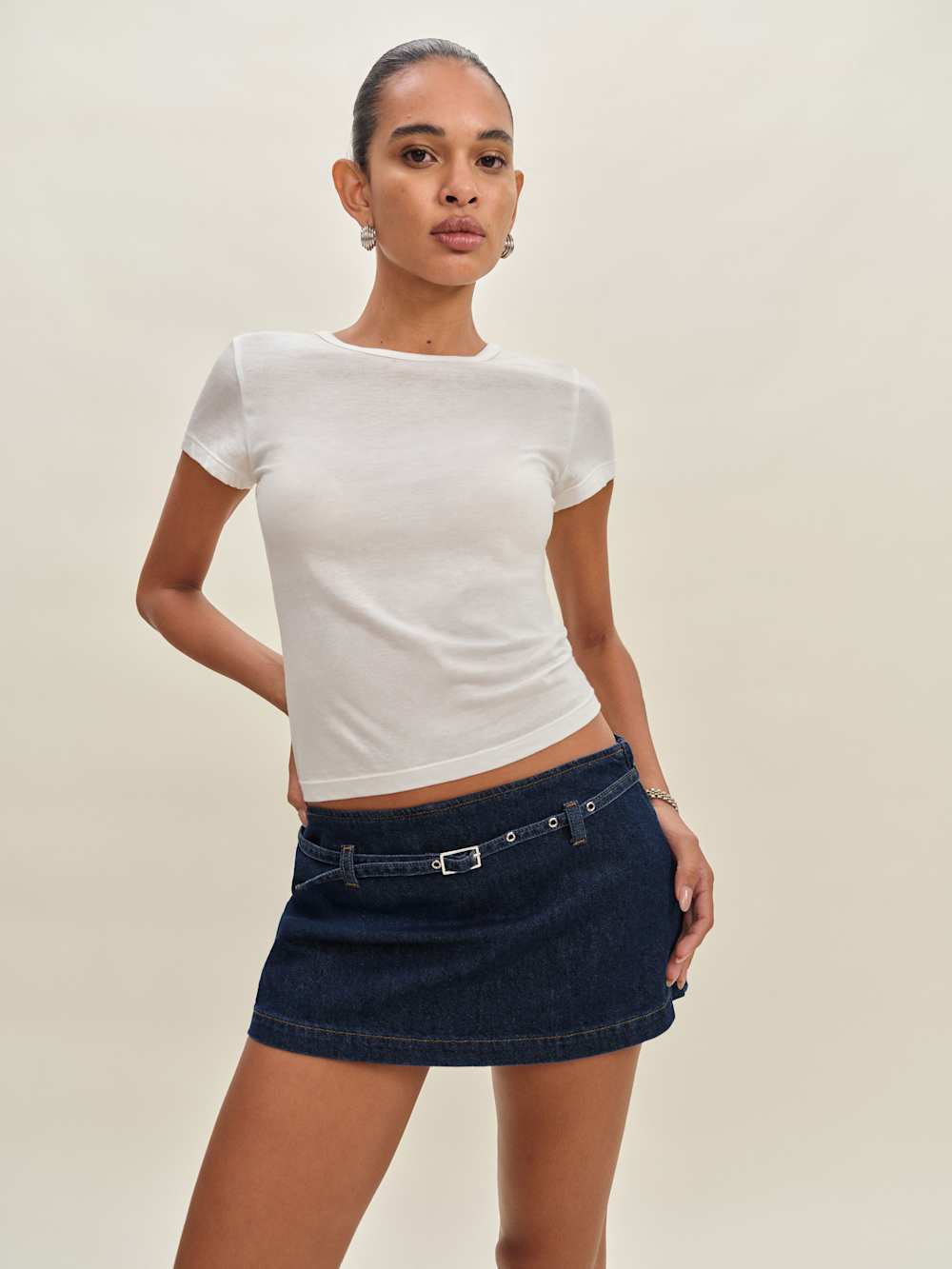 Khloe Low Rise Denim Skort
