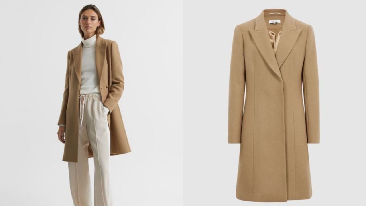 reiss camel wool coat