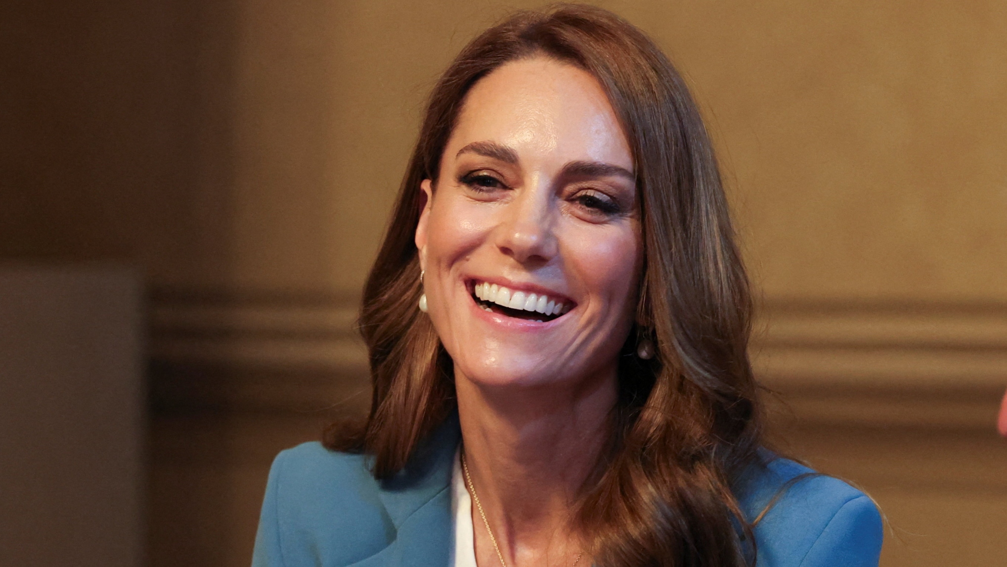 Catherine, Princess of Wales laughs whilst at the city's town hall on the first day of her visit to Reggio Emilia on May 13, 2026