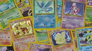 A display of Pokémon cards