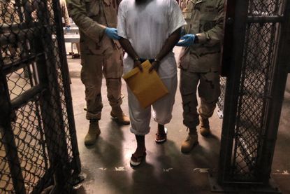 A detainee at Guantanamo Bay.