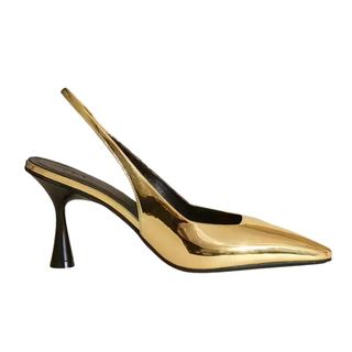 Chisel Toe Metallic Slingback cut out 