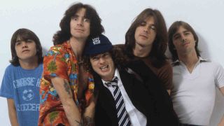 AC/DC posing for a photograph in 1979