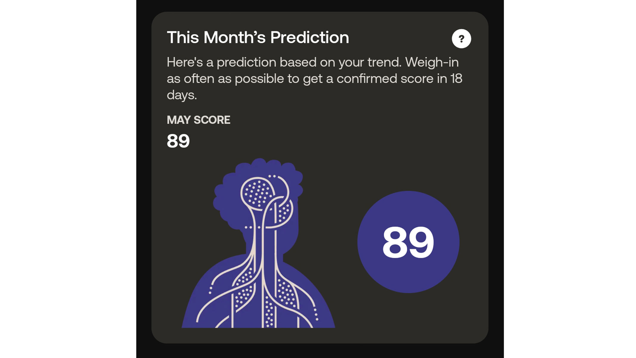 A screenshot of our reviewer's Nerve Health Score from the Withings app