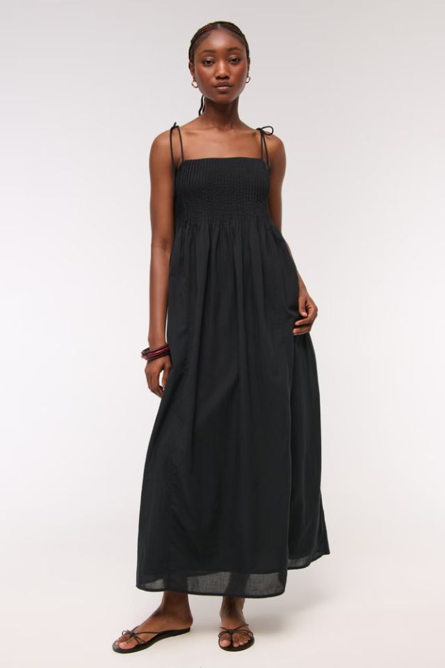 Abercrombie & FItch Pintuck Flowy Maxi Dress