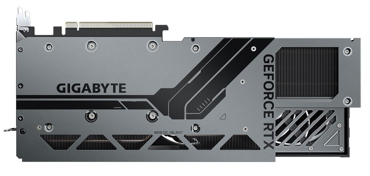 The AD102-infused Gigabyte RTX 4070 Ti Super WIndForce Max OC with wider screw mounts around the core