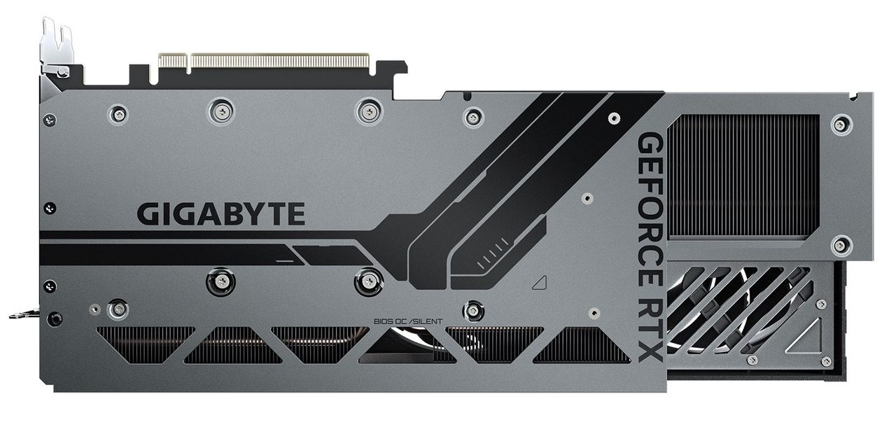 The AD102-infused Gigabyte RTX 4070 Ti Super WIndForce Max OC with wider screw mounts around the core