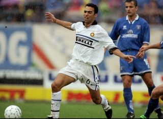 Youri Djorkaeff in action for Inter against Empoli in September 1998.