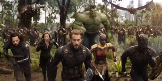 Captain America leading a battle from the Avengers: Infinity War trailer