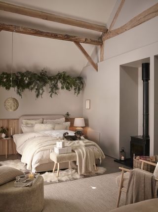 Christmas bedroom by The White Company