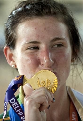Points race gold medalist Megan Dunn (Australia)