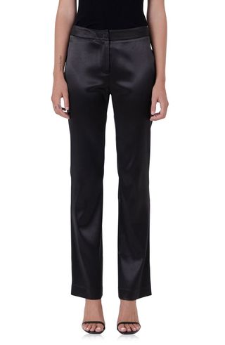 Mid Rise Flared Satin Trousers