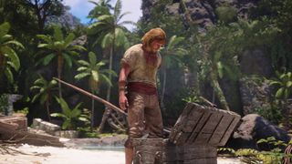 Assassin's Creed Black Flag Resynced Edward in Isla Providencia looking inside an open treasure chest