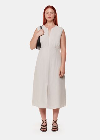 Abbie Linen Blend Midi Dress