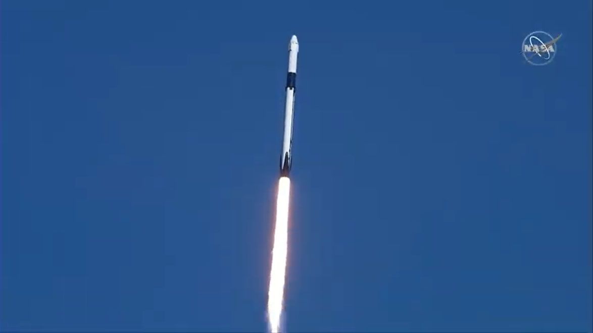 A SpaceX Falcon 9 rocket launches a used Dragon cargo ship on its third NASA cargo delivery mission to the International Space Station from Space Launch Complex 40 of Cape Canaveral Air Force Station in Florida on Dec. 5, 2019.