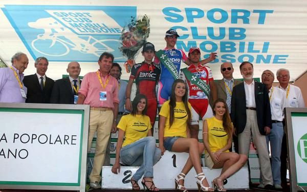 The podium was packed.