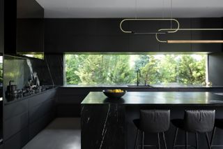 A dark kitchen