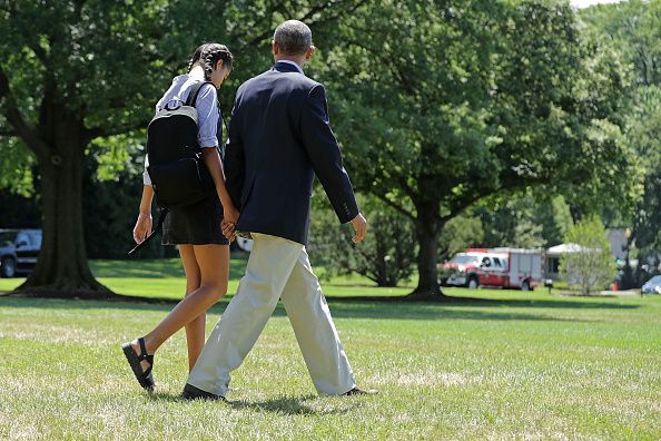 Barak and Malia Obama. 