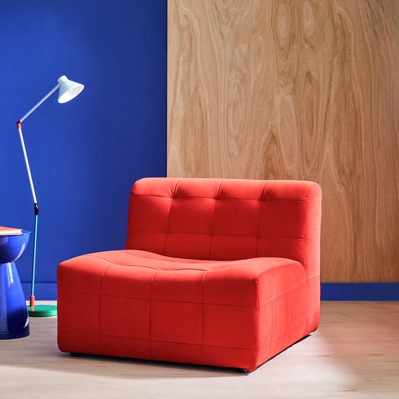 Habitat Archive Velvet Chair - Red