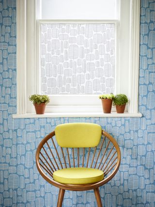 space with window film and matching wallpaper from little trees