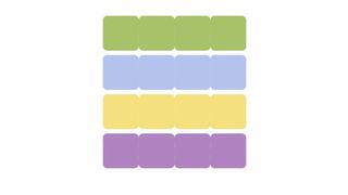 Green, Blue, Yellow and Purple rectangles representing the NYT Connections categories