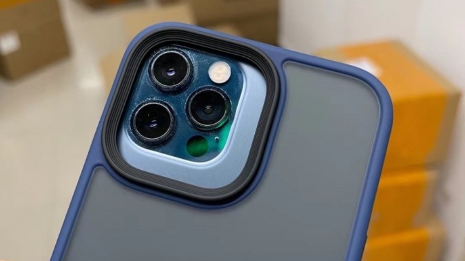 An iPhone 12 Pro in an iPhone 13 Pro case