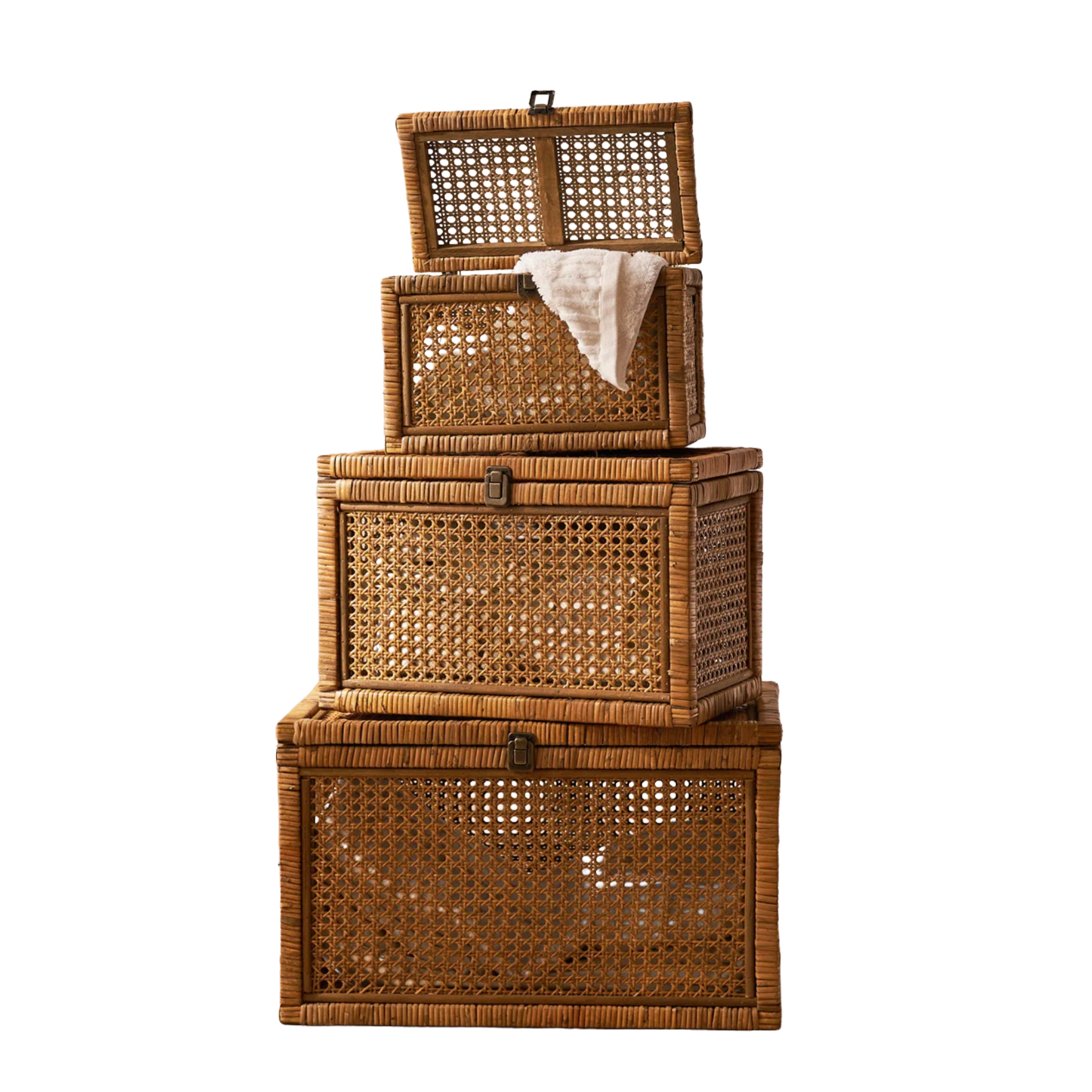 Wayfair, Bay Isle Home Natural Rattan Storage Box Set, Set of 3
