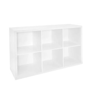A white storage cube bookcase