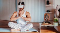 Person using a VR headset for meditation