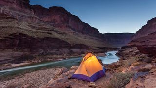 a tent in the Grand Canyon