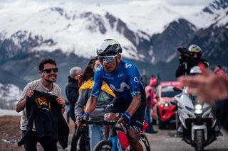 Picture by Zac Williams/SWpix.com - 19/05/2024 - Cycling - 2024 Giro d'Italia, Stage 15 - Manerba del Garda - Livingo (Mottolino) - Italy - Nairo Quintana, Team Movistar.