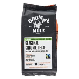 Decaf Grumpy Mule coffee, one of the healthy alternatives to coffee