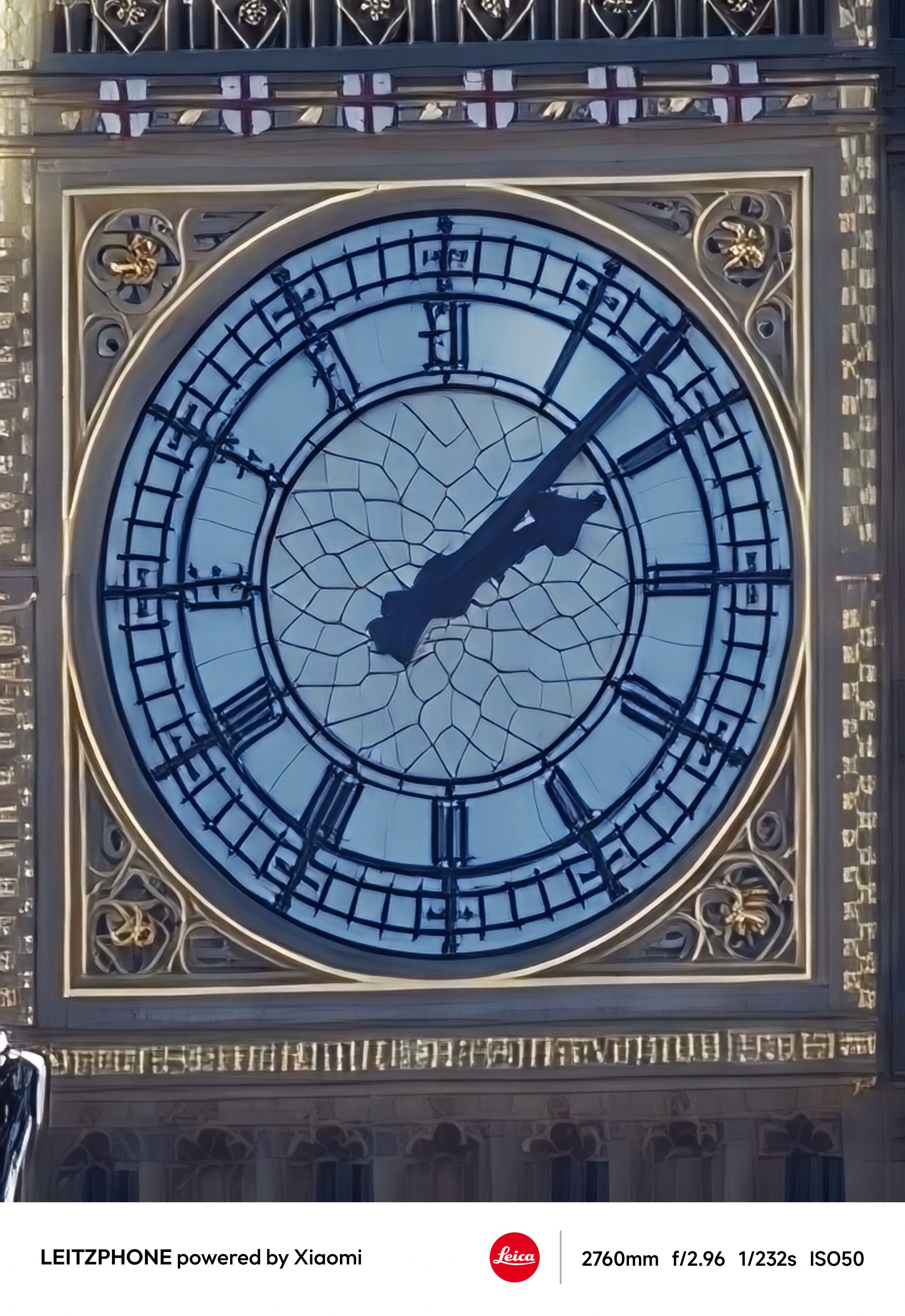 Close-up of the Big Ben clock face