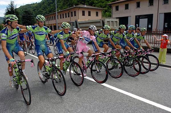 Liquigas celebrate.
