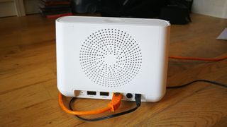 The connection ports for the Arlo Pro hub